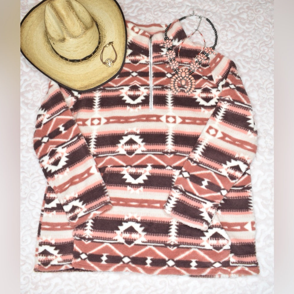 Pink Aztec Sherpa